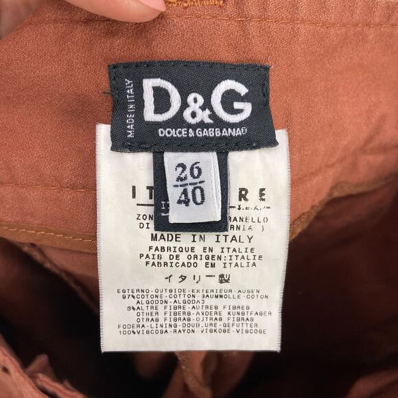 Dolce & Gabbana Casual Pants Size 26 US 40 IT Rust Orange Cropped Straight - Picture 3 of 12